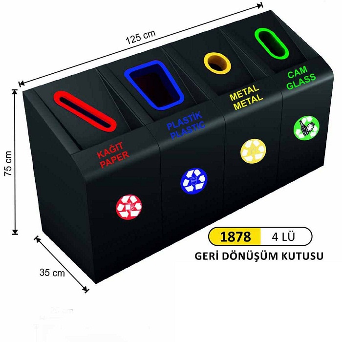 Ar Metal Boyal Dekoratif Kapak 4 l Geri Dnm Seti