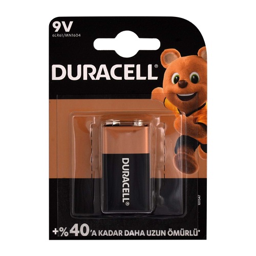 Duracell Alkalin 9 Volt Pil (Adet)