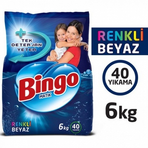 Bingo Toz Çamaşır Deterjanı 6 Kg Beyazlar İçin