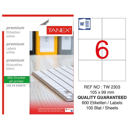 Tanex 105x99 Mm Laser Etiket 100 Ad.